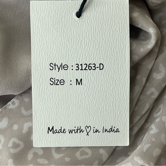 JAPANA NWT LEOPARD PRINT ANIMAL PRINT LONG SLEEVE NATURAL DRESS MEDIUM - Picture 5 of 10